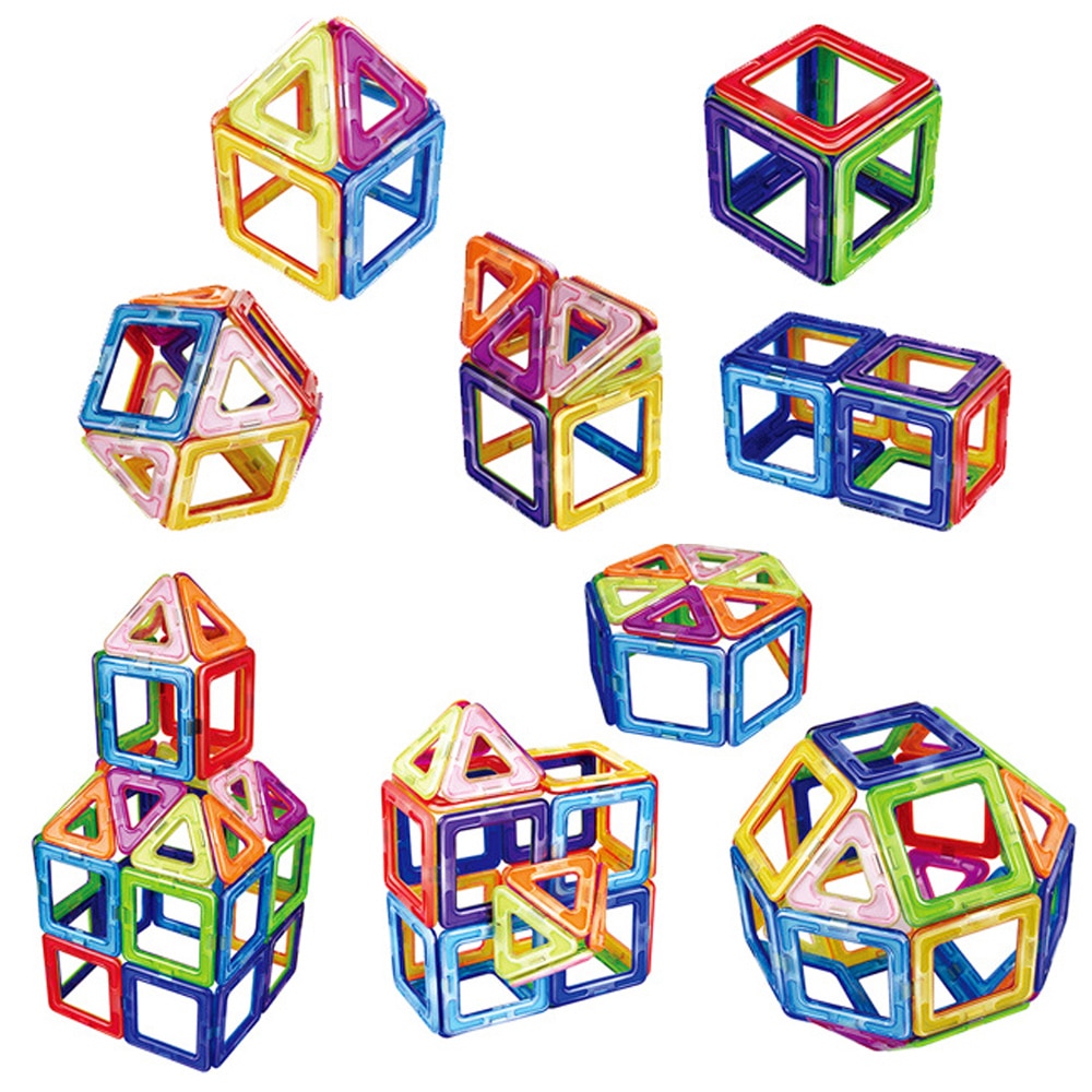 50pcs Big Magnetic Constructor Triangle Square Bricks Magnetic Building Blocks Designer Set Magnet Toys For Children Gift