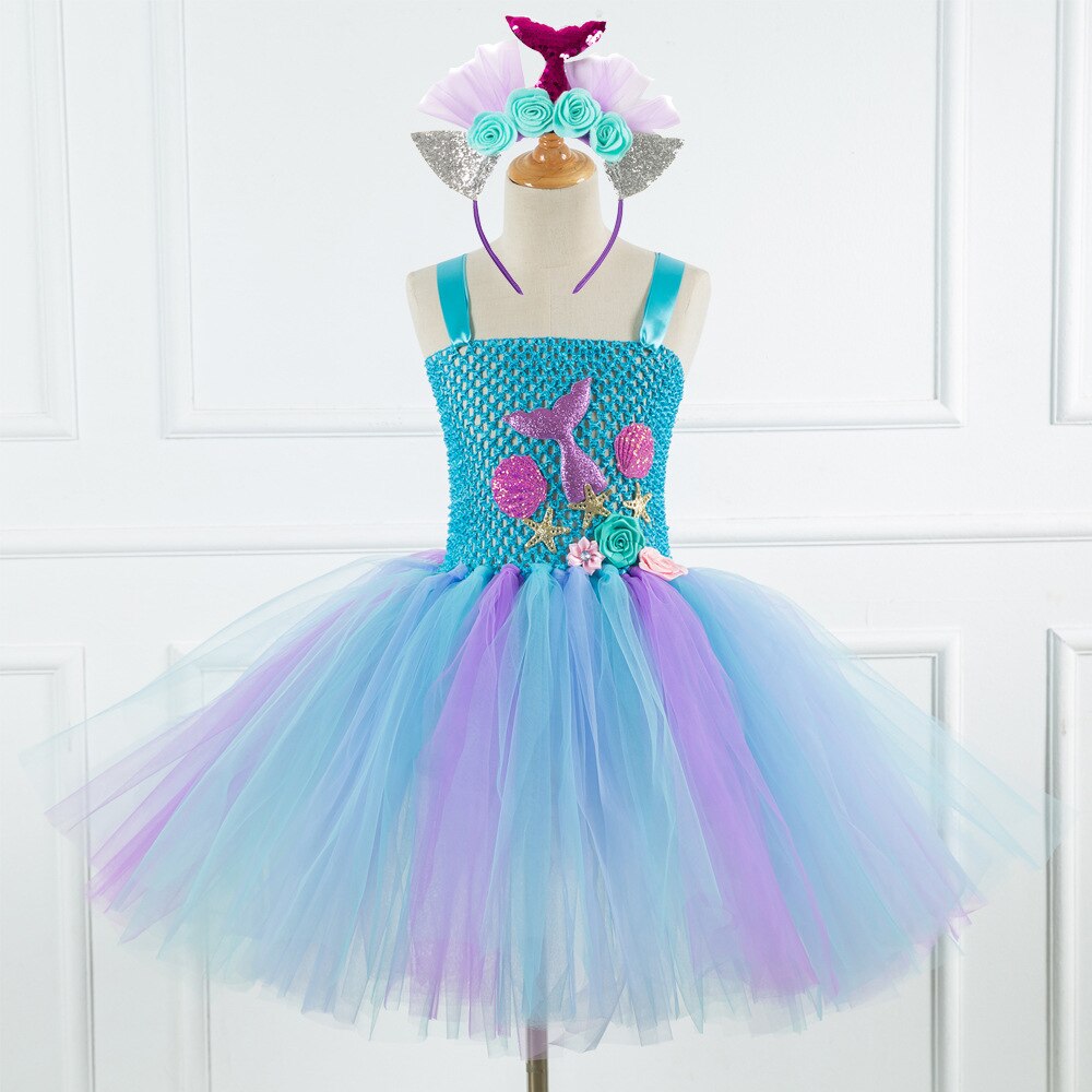 Girls Mermaid Candy Dress Kids Lollipop Modeling Frock Baby Girl Performance Costumes Summer Children Birthday Party Clothes