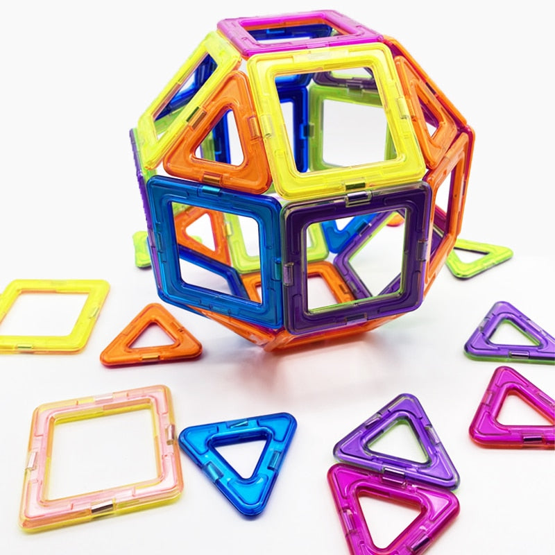 50pcs Big Magnetic Constructor Triangle Square Bricks Magnetic Building Blocks Designer Set Magnet Toys For Children Gift
