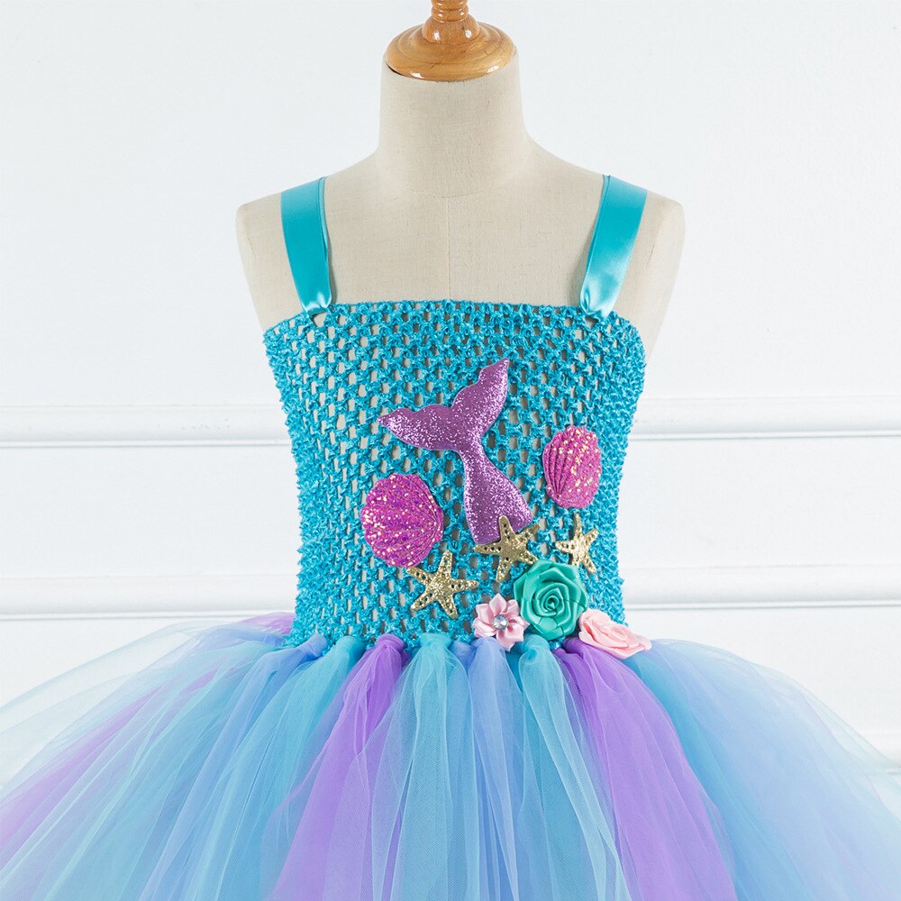 Girls Mermaid Candy Dress Kids Lollipop Modeling Frock Baby Girl Performance Costumes Summer Children Birthday Party Clothes