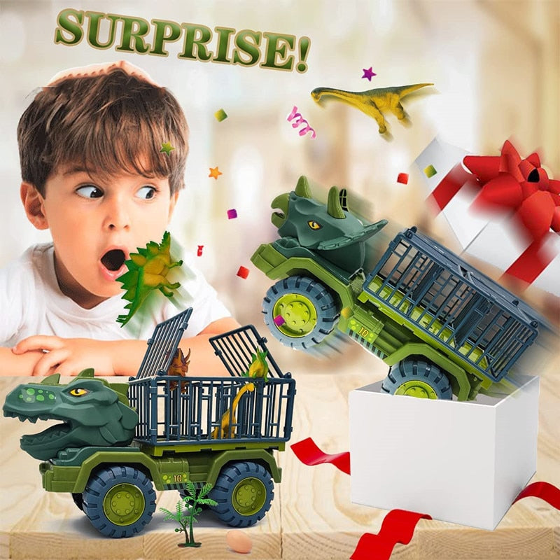 Dinosaur Vehicle Car Toy Dinosaurs Transport Car Carrier Truck Toy Inertia Vehicle Toy With Dinosaur Gift For Children