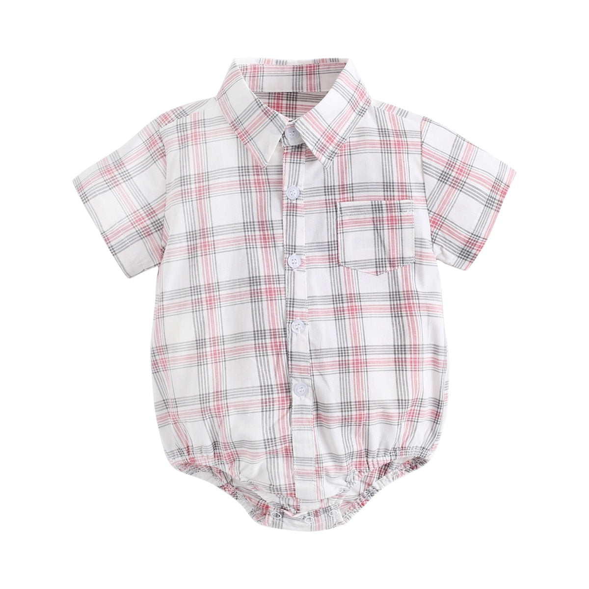 Sanlutoz Cotton Baby Boys Bodysuits Fashion Newborn Clothes for Baby Boy Short Sleeve Summer Baby Clothing Plaid