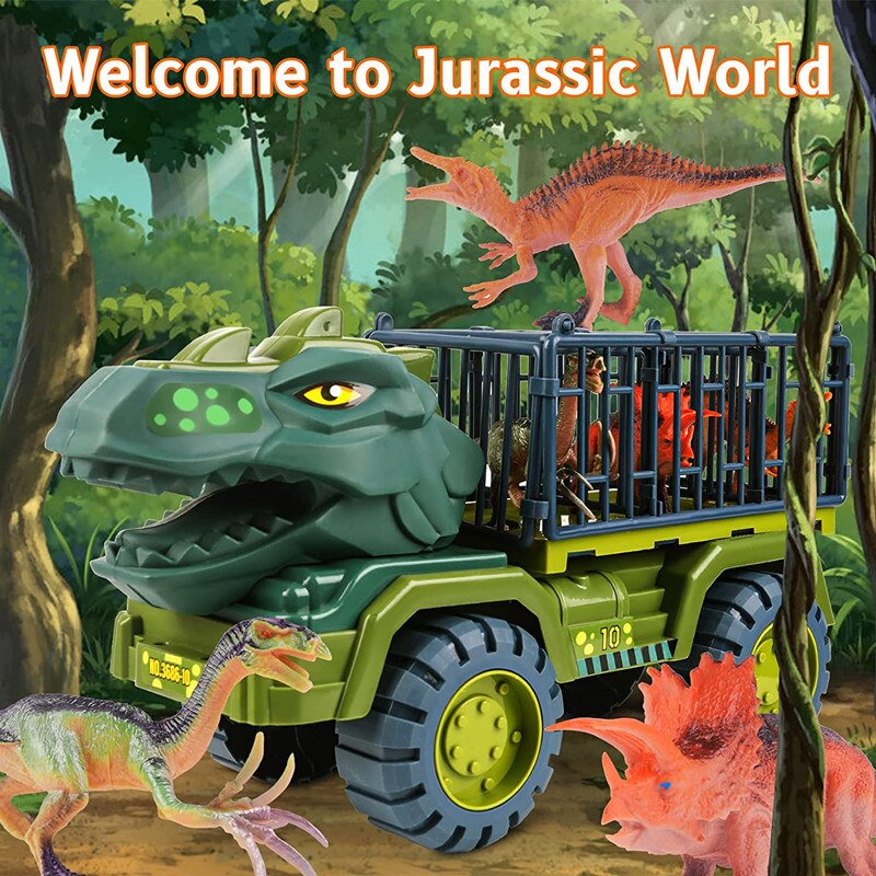 Dinosaur Vehicle Car Toy Dinosaurs Transport Car Carrier Truck Toy Inertia Vehicle Toy With Dinosaur Gift For Children