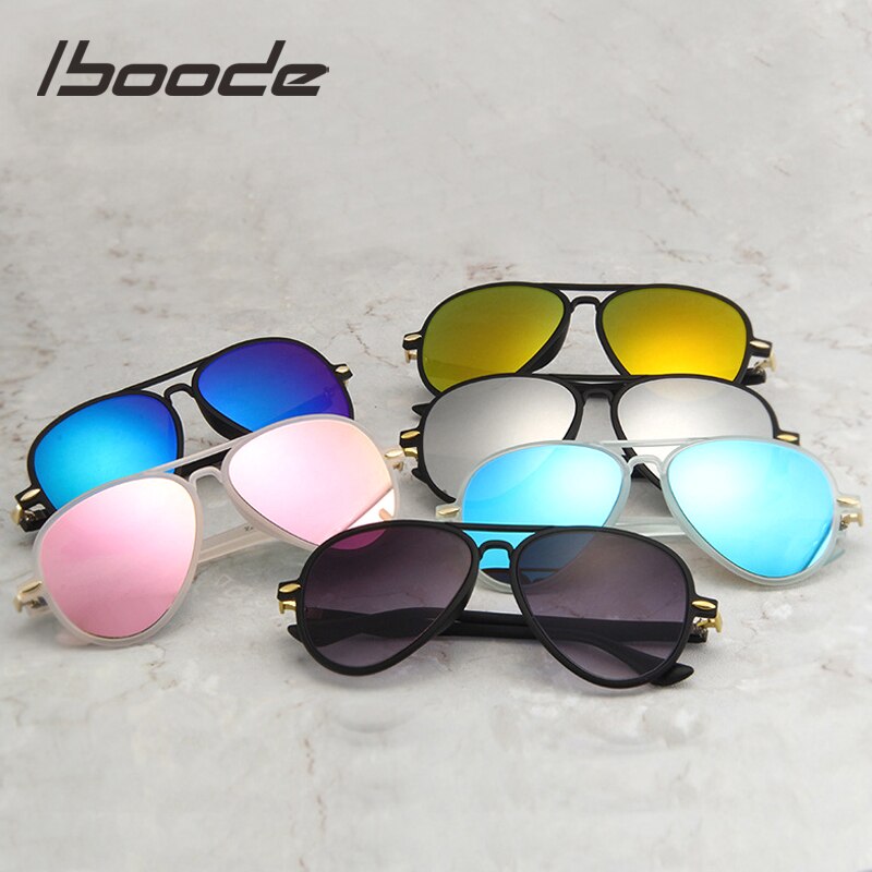 iboode Cute Goggles Kids Candy Color Sunglasses Boys Girls Ultralight Children Sunglasses UV400 Oculos De Sol Feminino