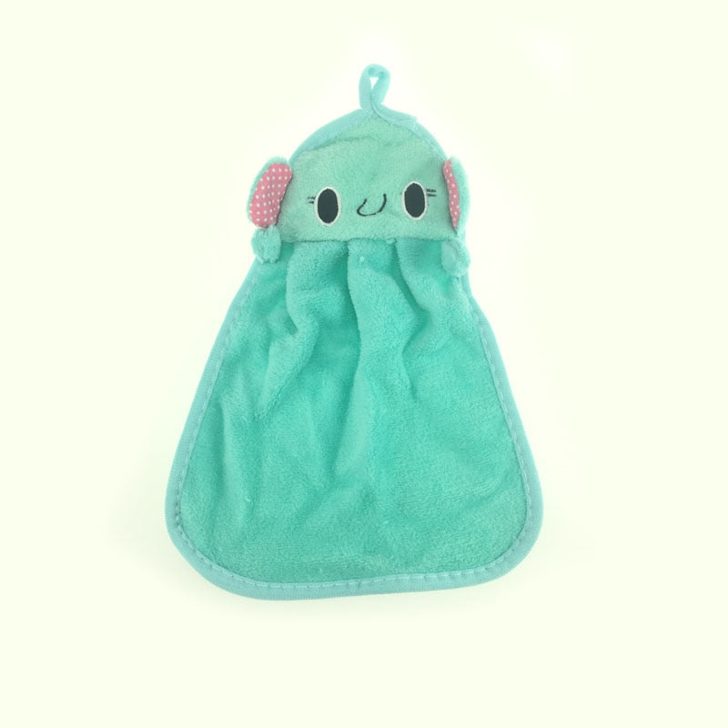 Baby Nursery Hand Towel baby bath towels Toddler Soft Plush Cartoon Animal Wipe Hanging Bathing Towel For Children Bathroom