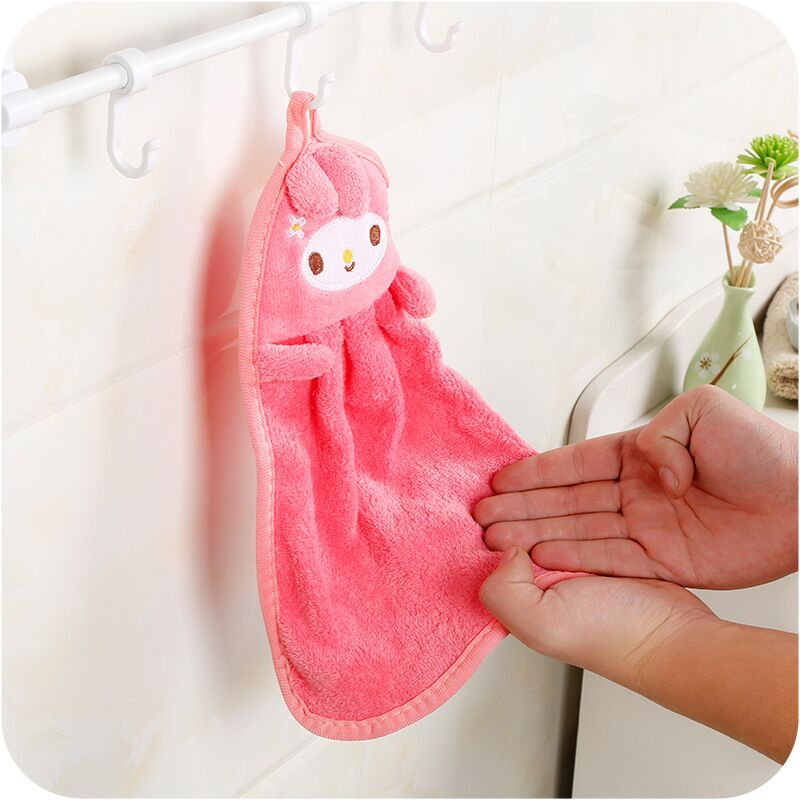 Baby Nursery Hand Towel baby bath towels Toddler Soft Plush Cartoon Animal Wipe Hanging Bathing Towel For Children Bathroom
