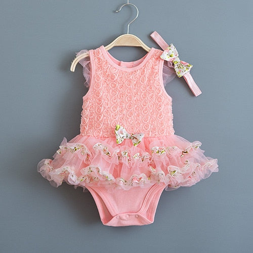 Rainbow Stripes Baby Girl Dress Summer Lace Kids Baptism Birthday Dress Princess Girls Clothing Infant Dresses Vestido