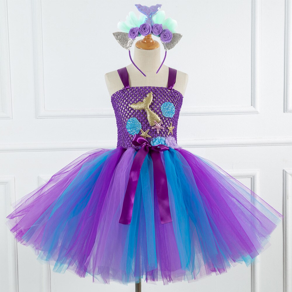 Girls Mermaid Candy Dress Kids Lollipop Modeling Frock Baby Girl Performance Costumes Summer Children Birthday Party Clothes