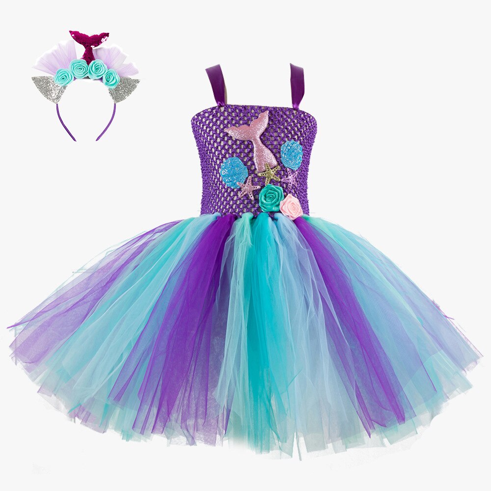 Girls Mermaid Candy Dress Kids Lollipop Modeling Frock Baby Girl Performance Costumes Summer Children Birthday Party Clothes