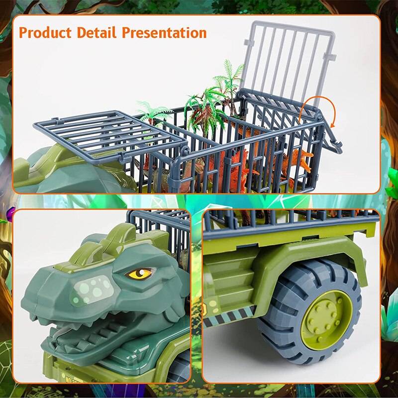 Dinosaur Vehicle Car Toy Dinosaurs Transport Car Carrier Truck Toy Inertia Vehicle Toy With Dinosaur Gift For Children
