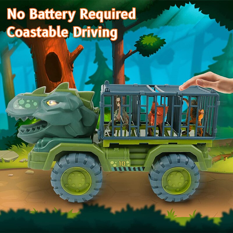 Dinosaur Vehicle Car Toy Dinosaurs Transport Car Carrier Truck Toy Inertia Vehicle Toy With Dinosaur Gift For Children