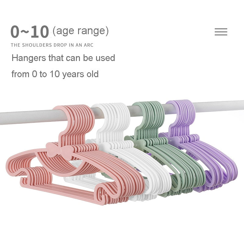 5/10/20pcs Kids Clothes Hanger Racks Portable Plastic Display Hangers Windproof Children Coats Hanger Baby Clothing Organizer