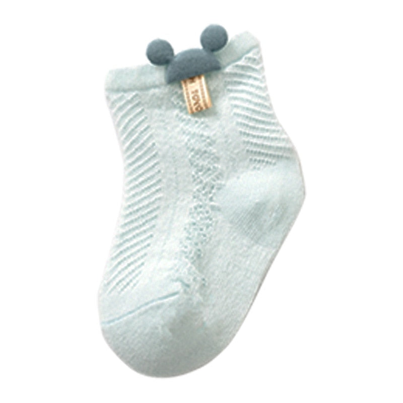 Thin Baby Socks Summer Breathable Mesh Socks Newborn Toddler Cartoon Boys Socks Princess Girls Clothing Accessories 0-2Y