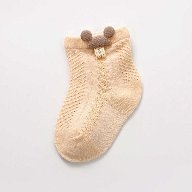 Thin Baby Socks Summer Breathable Mesh Socks Newborn Toddler Cartoon Boys Socks Princess Girls Clothing Accessories 0-2Y