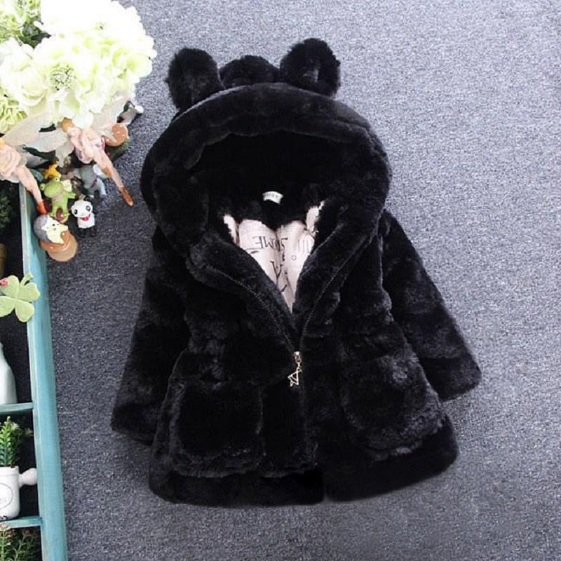 Thicken Winter Windproof Warm Child Coat Children Outerwear Polar Fleece Baby Girls Jackets For 80-135cm