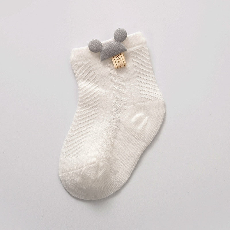 Thin Baby Socks Summer Breathable Mesh Socks Newborn Toddler Cartoon Boys Socks Princess Girls Clothing Accessories 0-2Y