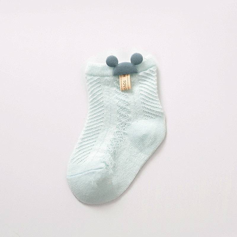 Thin Baby Socks Summer Breathable Mesh Socks Newborn Toddler Cartoon Boys Socks Princess Girls Clothing Accessories 0-2Y