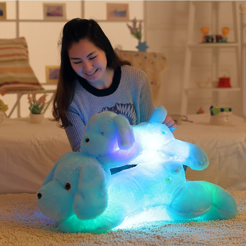 1pc 50cm luminous dog plush doll colorful LED glowing dogs children toys for girl kidz birthday gift WJ445