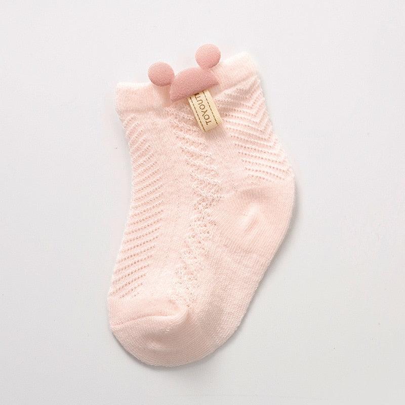 Thin Baby Socks Summer Breathable Mesh Socks Newborn Toddler Cartoon Boys Socks Princess Girls Clothing Accessories 0-2Y