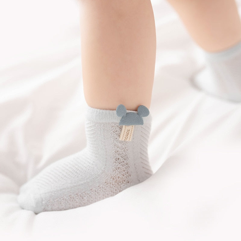 Thin Baby Socks Summer Breathable Mesh Socks Newborn Toddler Cartoon Boys Socks Princess Girls Clothing Accessories 0-2Y