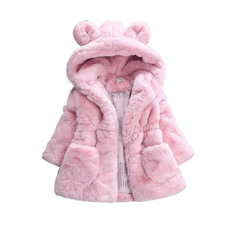 Thicken Winter Windproof Warm Child Coat Children Outerwear Polar Fleece Baby Girls Jackets For 80-135cm