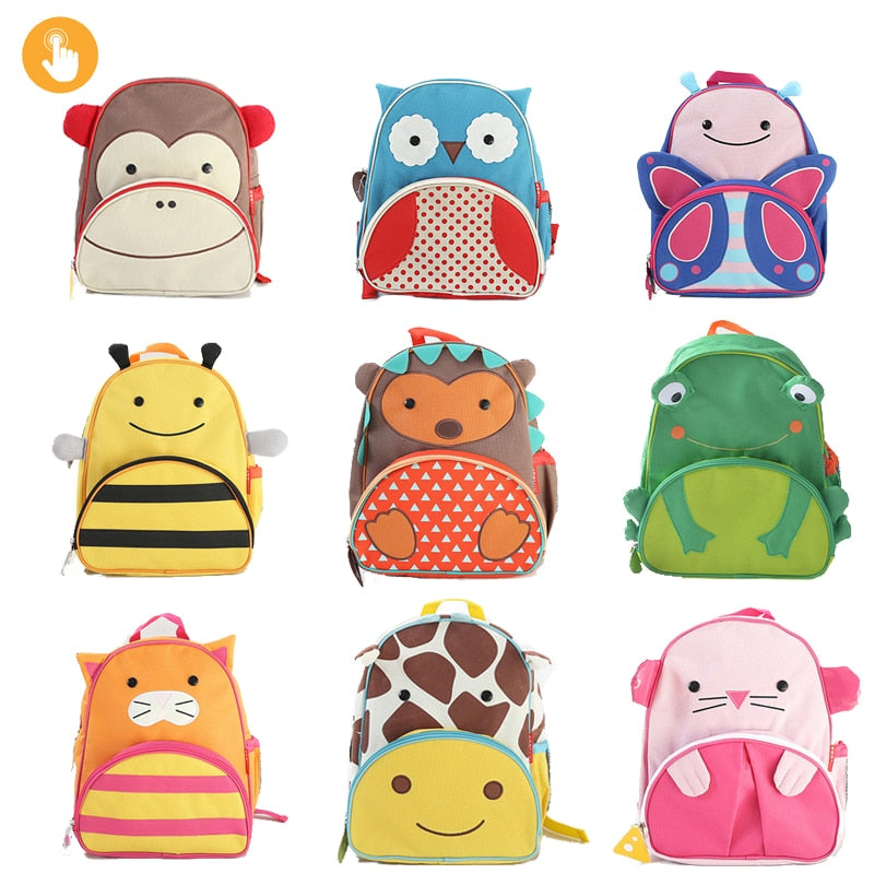 Animal Prints Children cartoon animals Backpack Girl Boys Backpack Toddler Kids School Bag Kindergarten Cartoon school backpack