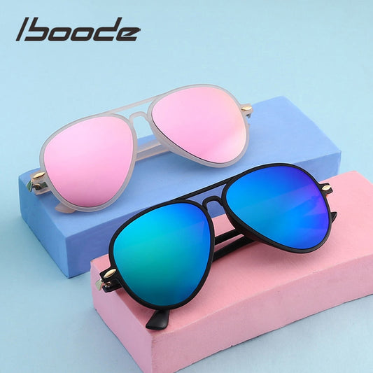 iboode Cute Goggles Kids Candy Color Sunglasses Boys Girls Ultralight Children Sunglasses UV400 Oculos De Sol Feminino